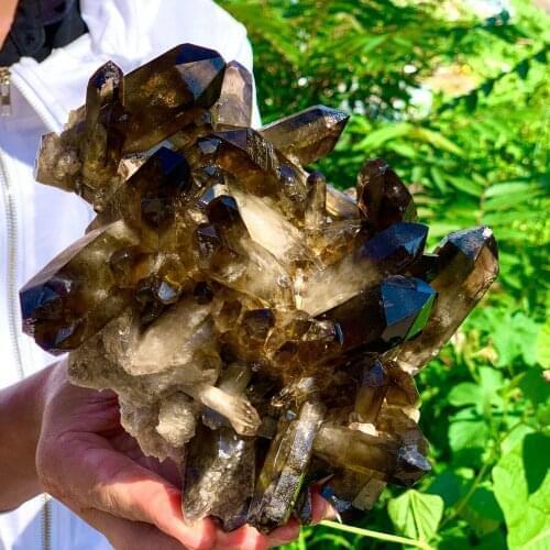 Natuurlijke Mooie Zwarte Quartz Crystal Cluster Erts Sample Zeldzame Reiki Healing Woondecoratie Kamer Decoratie