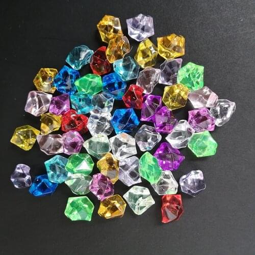 Camal 500Pcs/bag Aquarium 11x14mm Acrylic Tiny Stones Crystal Ice Cubes Vase Filler Pebble Fish Tank Home Ornament Landscape DIY
