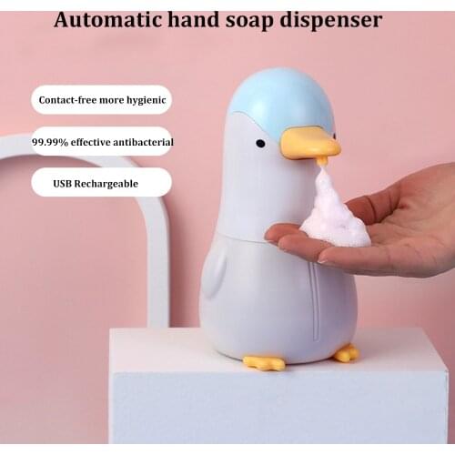 Cute Penguin Cartoon Automatic Hand Foaming Soap Dispenser Children Kids Induction Hand Washing Machine For Bathroom Kitchen