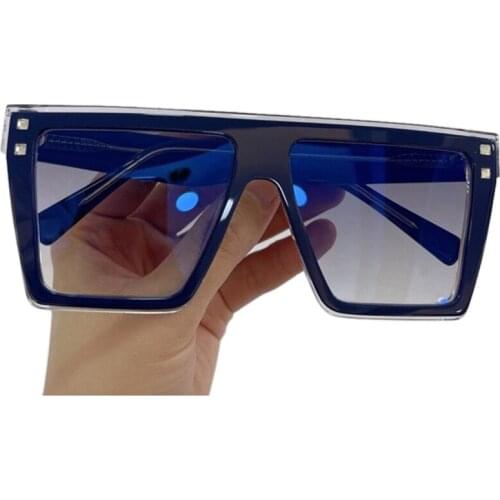 Big Frame Square Sunglasses Women Men 2021 Fashion Brand Mirror Sun Glasses UV400 With Box