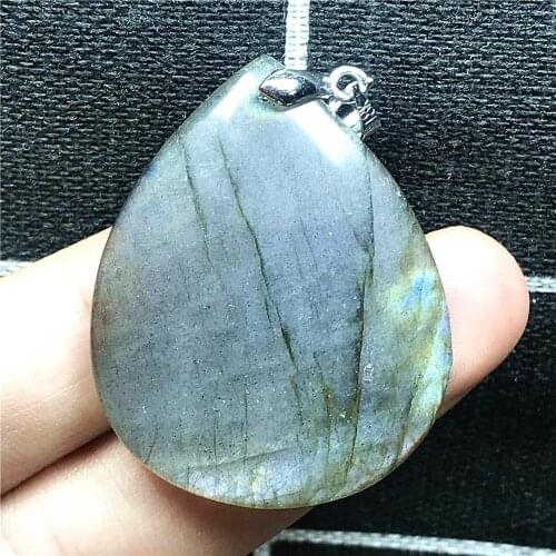 Top Natural Labradorite Pendant Jewelry For Woman Man Yellow Crystal 39x31x6mm Beads Water Drop Silver Moonstone Stone AAAAA