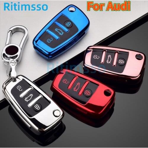 New Soft TPU Car Remote Key Case Cover Protective Shell For Audi C6 R8 A1 A3 Q3 A4 A5 Q5 A6 S6 A7 B6 B7 B8 8P 8V 8L TT RS