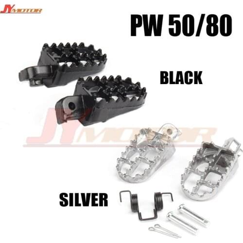 Aluminium Black/solver Footrest Foot Pegs Footpeg For PW 50 80 PW50 PW80 TW200 Pit Dirt Motor Bike Motorcycle