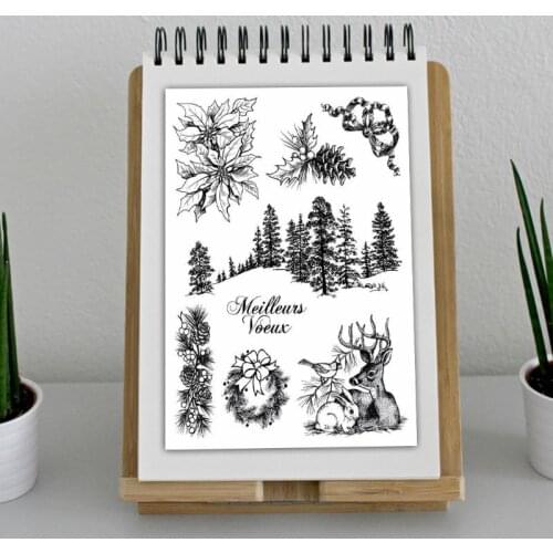 Woods Deer Silicone Clear Seal Stamp DIY Scrapbook Embossing Photo Album Decor H58C