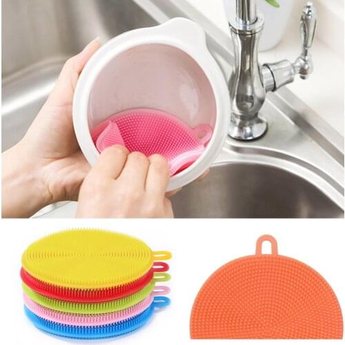 Artifact Washing Pot Decontamination Brush Multifunctional Silicone Dishwashing Brush Kitchen Household Scouring Pad Brush Pot