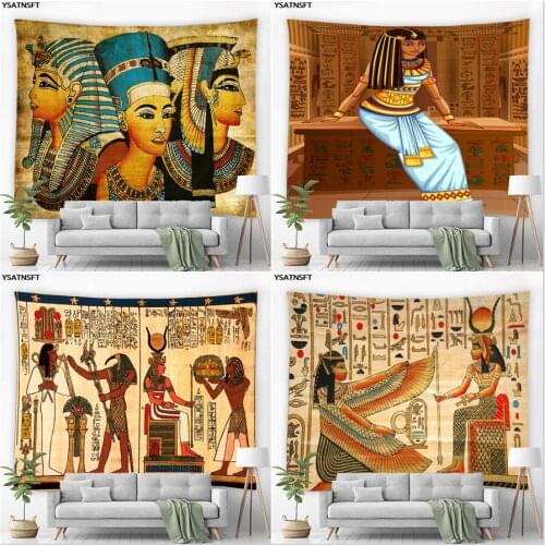 Egyptian Tapestry Ancient Egypt Mural Indian Retro Woman Wall Hanging Hippie Tapestry Bedroom Tapestries Blanket Home Art Decor