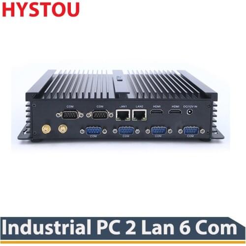 HYSTOU Intel Core i7 4500u Industrial 4200u Fanless Mini PC Windows 10 TV Box 2*LAN 6*COM Port Rugged Computer 300M Wifi HTPC
