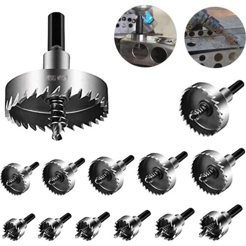 Hole Saw Cutter Drill Bit HSS Hole Saw Set,High Speed Steel Hole Saw Cutting Kit Drill Bits Opener Cutter for Stainless Steel