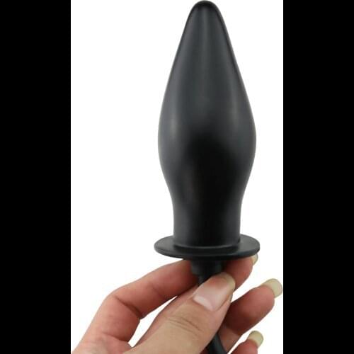 Soft Pump Air-filled Silicone Inflatable Anal Plug Dildo Butt Plug Anal Dilator Anus Massager Sex Toys For Men Woman Gay Black