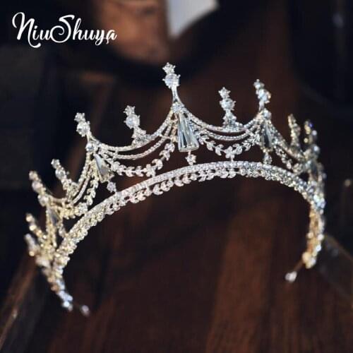 NiuShuya Gorgeous Crystal Bridal Tiara Crown Headbands Women Girl Headpiece Prom Hair Ornaments Wedding Head Jewelry Accessories