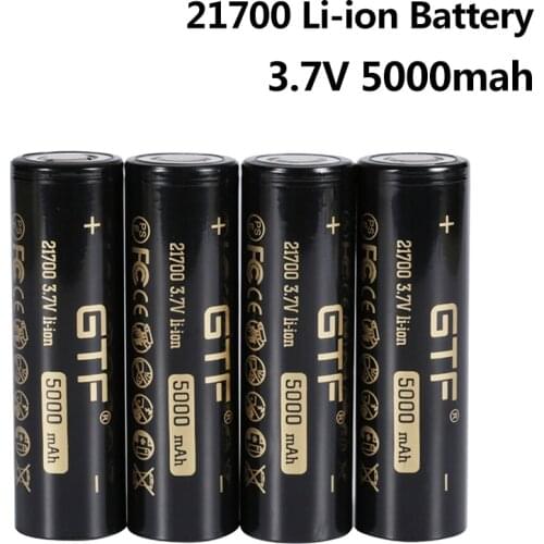 21700 Battery 3.7V 5000mah 21700 Li-Ion Rechargeable Battery for Flashlight Toys Electric Bicycle Electronic Cigartte Power Cell