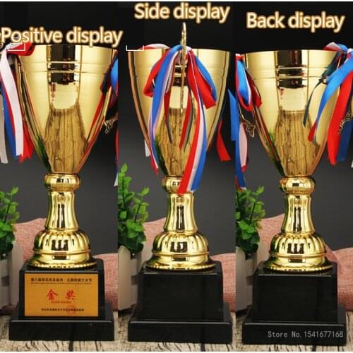 Personalized custom trophy creative universal metal uncovered games basketball football trophy souvenir home decoration