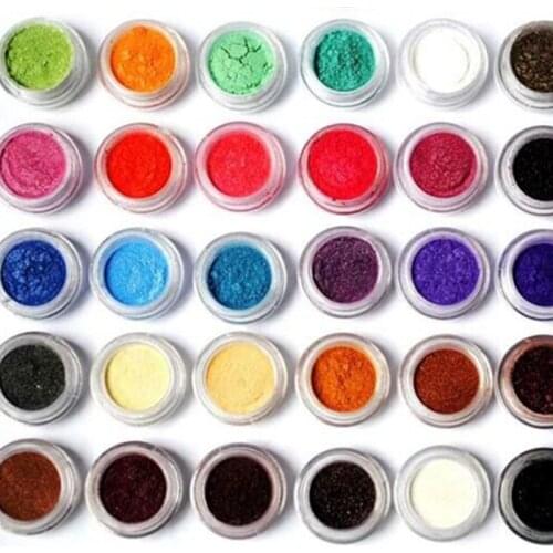 24-Colors Nail Mica Pigment 1Box (10ml) Ultra-thin Mica Pigments For Making Soap,Makeup,Eye Shadow Nail Tip Glitter Mica Pigment