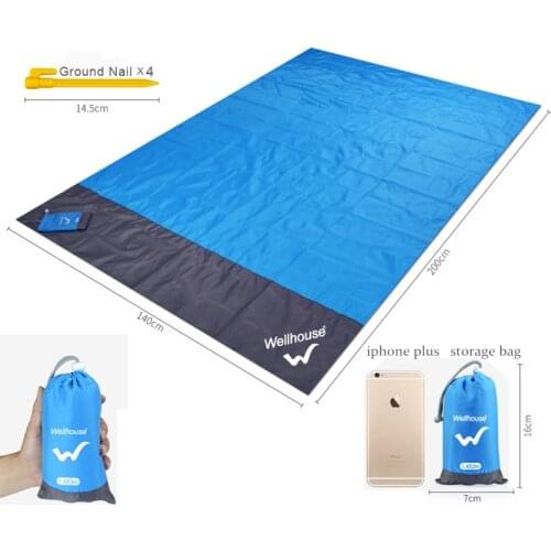 Portable Outdoor Beach Camping Mat Waterproof 3 Persons Pocket Blanket Sand Free Beach Mat Picnic Blanket Camping Equipment