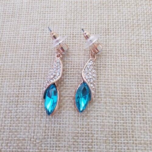 QiLeSen Fine jewelry 925 sterling silver suitable for ladies wedding earrings, desert light sea blue earrings YW093