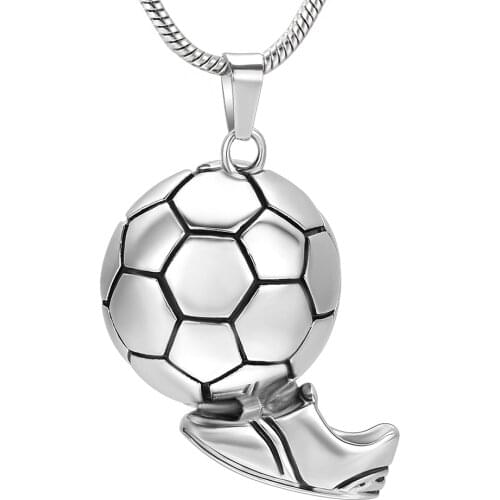 Clearance Sale Cremation Necklace For Ashes Stainless Steel Soccer Urn Necklace for Loved One
