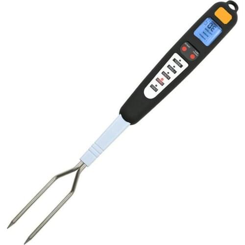 Hand-Held Barbecue Thermometer Kitchen Baking Tools Barbecue Skewers Utensils Double Fork Barbecue Fork