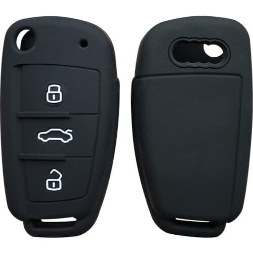 Silicone Car Key Cover Case For Audi Sline A3 A5 Q3 Q5 A6 C5 C6 A4 B6 B7 B8 TT 80 S6 Auto Key Cover Holder Protector Accessories
