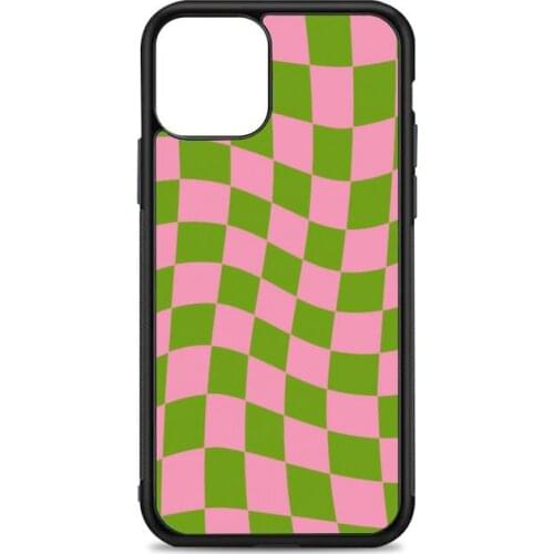 Green Pink checker Phone Case for iPhone 12 mini 11 pro XS Max X XR 6 7 8 plus SE20 High quality TPU silicon cover