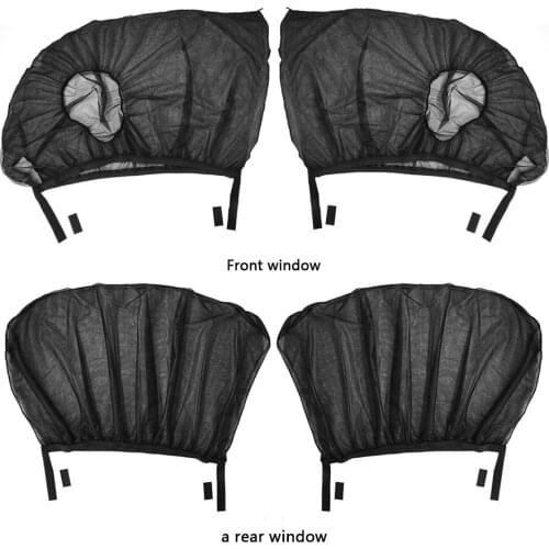 4Pc Car Sun Shade UV Protection Car Curtain Car Window Sunshade Side Window Mesh Sun Visor Car Front/Rear Side Window Protection