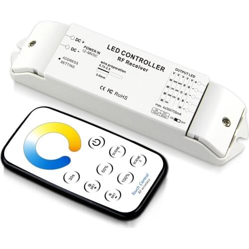 T5+R4-CC Wireless rf control constant current 350mA 700mA cold white warm white pure white color led dimmer 12V 24V 36V 48V