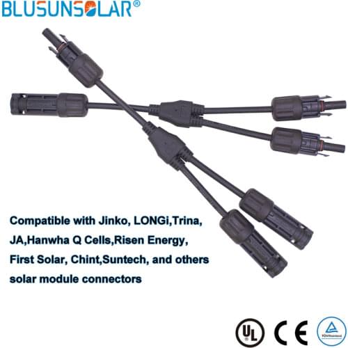 TUV Approved 2 IN 1500V PV Branch Solar Parallel Connector Male to Female Plug