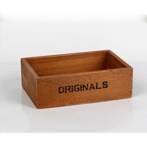 Solid Wood Retro Grocery Store Rectangular Wooden Debris Desktop Stationery Storage Boxes Candy Box Wedding Party Decoration