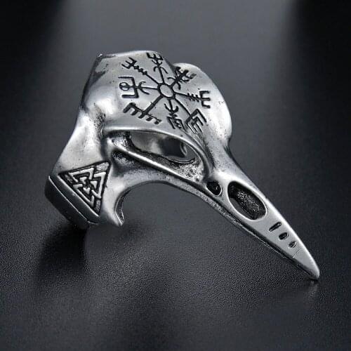 Punk Hip Hop Biker Gothic Compass Vintage Rings for Women Men Retro Animal Eagle Beak Finger Ring Party Night Club Jewelry
