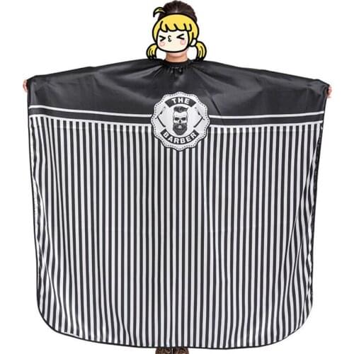 Ventilate Retro Adult Hairdressing Haircut Dyeing Coloring Wrap Cape Gown Apron Cloth of Stripe Pattern E699