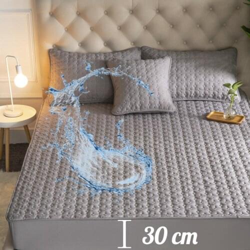 Waterproof Bed Fitted Sheet Mattress Cover Quilted Pad for Bed Linen Not Including Pillowcase