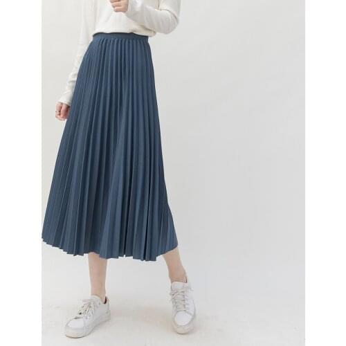 Women Suede Pleated Skirts Classic Casual Thick Skirt Streetwear Ladies Bottom Spring Autumn DQ1290