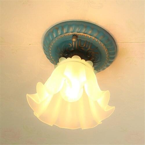 1 Light Surface Mounted Ceiling Lamp Aisle Hallway entrance balcony Cloakroom Lamp Led Ceiling Light with Glass Lampshade