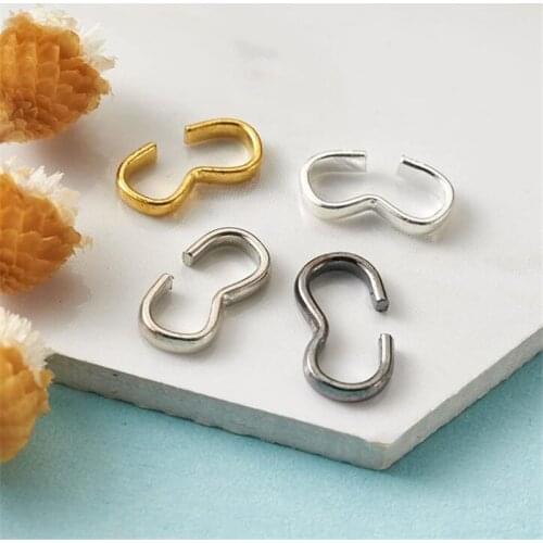 100pcs 7/8/9/10/11/14mm Quick Links Connectors 3 Shape Charm Knot Chain Clasp for DIY Bracelet Necklace Jewelry Making