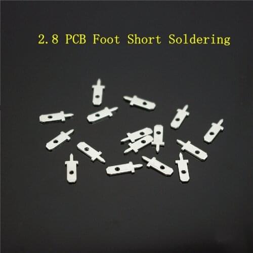 2.8 Single Foot Short Solder Pad PCB Board Insert Cold Terminal Brass Tin Plated