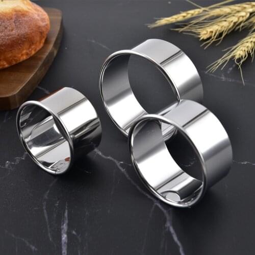 3Pcs/set Stainless Steel Pastry Dough Cutter Round Flower Shaped Dough Cutting Tool Dumplings Wrappers Molds Set Kitchen Gadgets