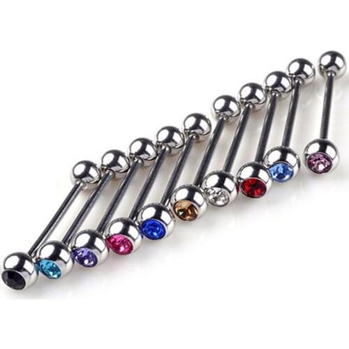 5 pcs Medical Stainless Steel Mixed Logo Ball Tongue Pierced Nipple Ring Barbell Body Piercing Jewelry Percing Barbell Bars Ring