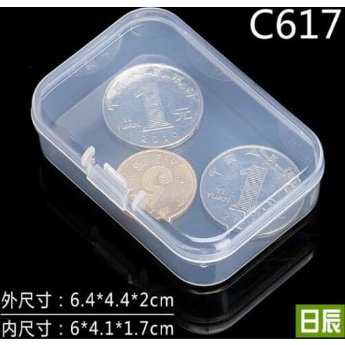 50pcs inside 6.4*1*1.7cm Rectangular electronic storage box plastic white tool box small product packaging element box with lid