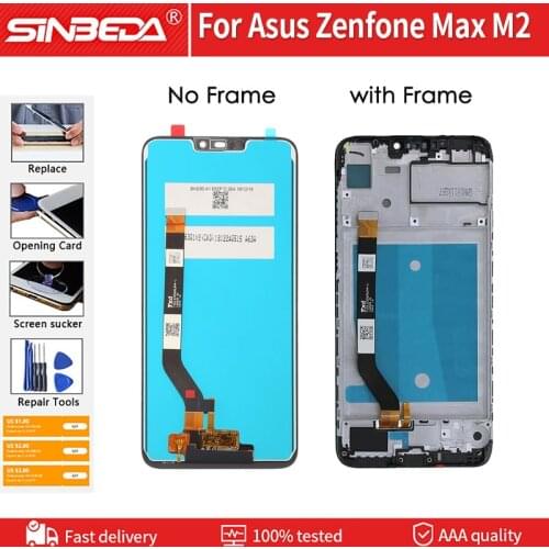 6.26" LCD +Frame For Asus Zenfone Max M2 ZB633KL ZB632KL LCD Display Touch Screen Digitizer Assembly For Asus ZB633KL LCD Screen