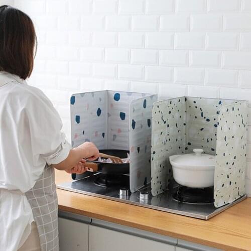 Aluminum Foldable Splatter Screen Kitchen Tool Gas Stove Baffle Plate Frying Pan Oil Splash Screen Kichen Accessorie