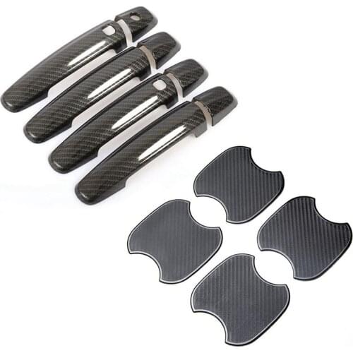 Car ABS Door Handle Cover Chrome Trim With 4Pcs Car Door Handle Bowl Paint Scratch Personalize Protective Pad Sticker