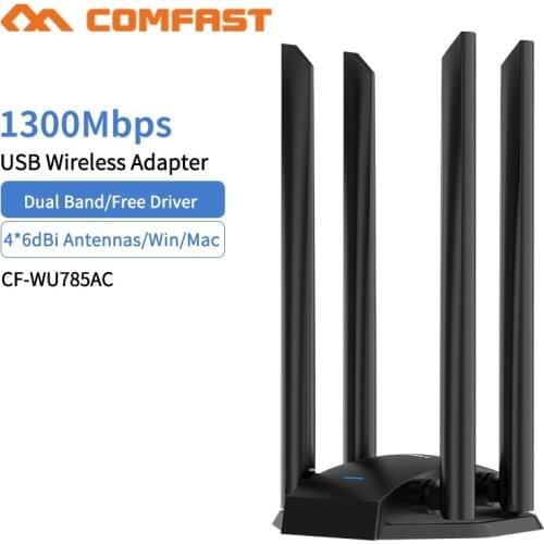 CF-WU785AC USB 3.0 1300Mbps Long Range Network Card Wireless WiFi Adapter High gain 4* Dual-band 6dbi Antenna wifi adapter