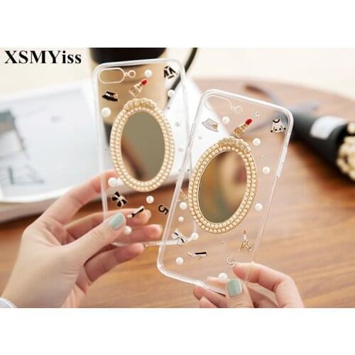 XSMYiss Rhinestone Diamond Case For Huawei P8 P9 P10 P20 P30 PLUS LiTE Mate10 20 Pro Lite Bling pearl mirror soft Phone Case