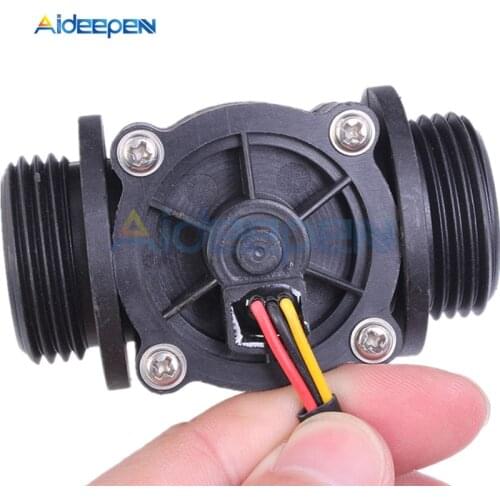 DC 5V-24V DN25 Water Flow Sensor Switch 1-60L / min Liquid Flow Meter Counter Vertical/Horizontal Hall Flow Sensor 12V 18V