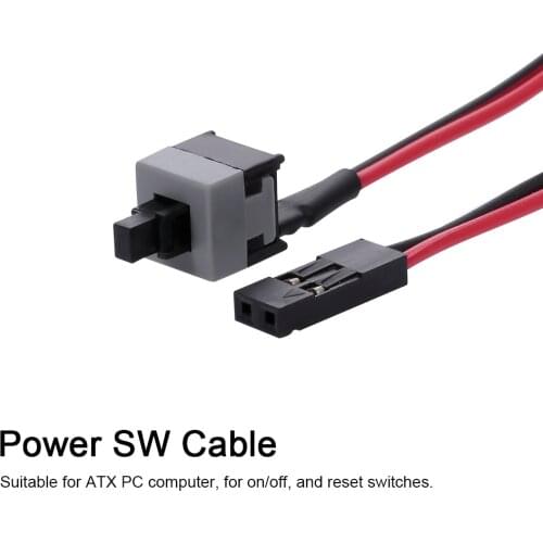PC Power Cable 48cm 2 Pin SW Cable On/Off/Reset Push Button ATX Desktop Computer Case Motherboard Switch Wire PC Power Cable