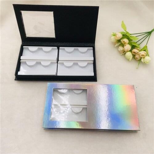 4pairs Eyelash Book without Lashes Holographic Color Empty Lash Book fit 25mm 27mm