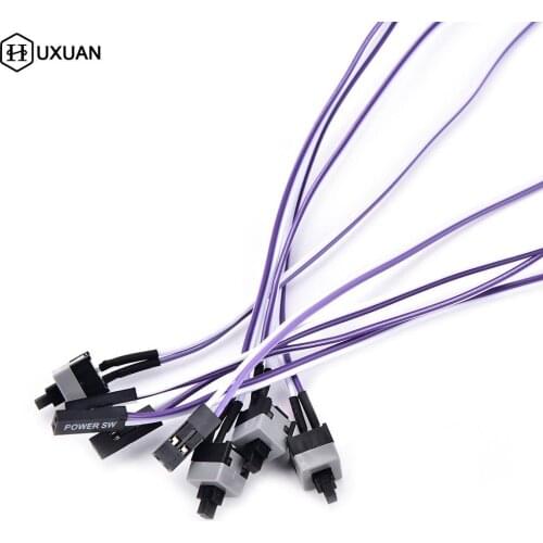 4pcs Push Button Switch Computer Motherboard Power Cable Switch On/Off/Reset Button Replacement Power Momentary Connector Cable