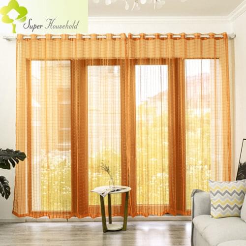 Colorful Plaid Polyester Tulle Curtains for Bedroom Living Room Window Screen Modern Sheer for Door Customization Wholesale