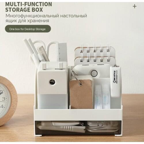 Cute Desktop Storage Box Drawer Organizer Office Table Stationery Storage Pen Holder Brush Holder Makeup Jewelry Desk Supplies