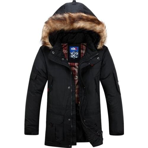 Men down jacket jaqueta masculina hooded fur collar Removable liner warm Medium-Long Down Plus Size Winter Thickening S-6XL