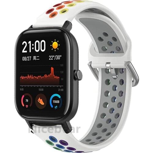 Soft Silicone Band for Xiaomi Huami Amazfit Bip S lite Smart watch Sport bracelet for Huami GTS 2 GTR 42mm Wrist Strap